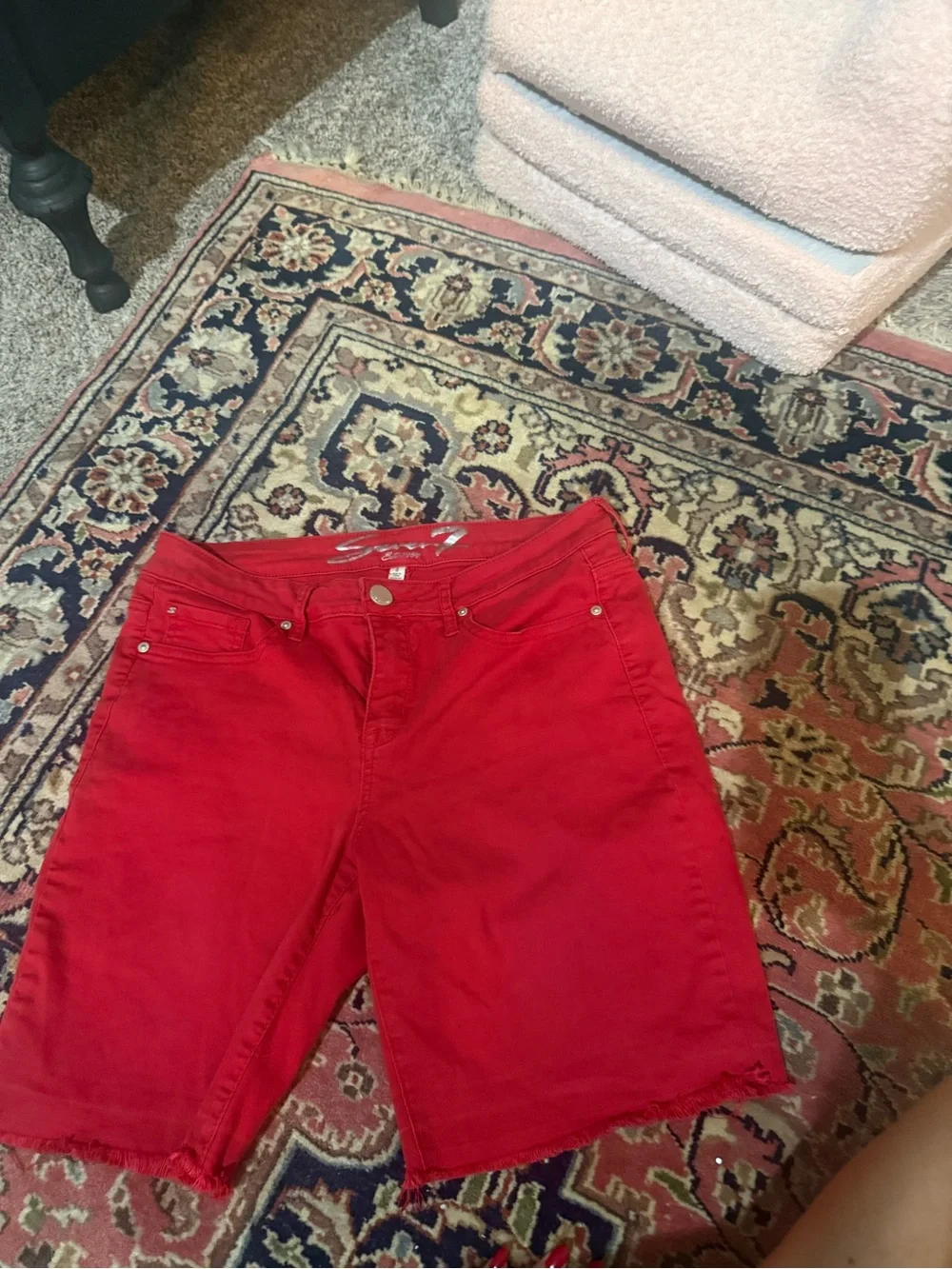7 for all Mankind size 8 Red Women's Denim Shorts